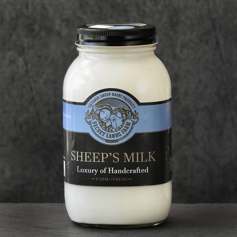 Bottle of fresh sheep's milk