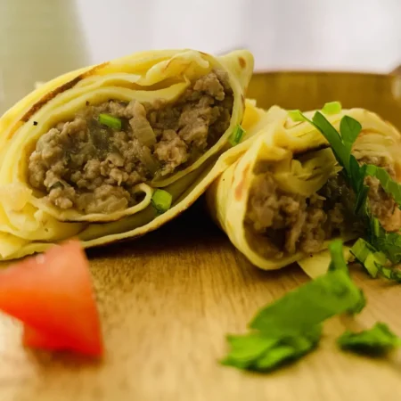 Kefir Crepes with Lamb