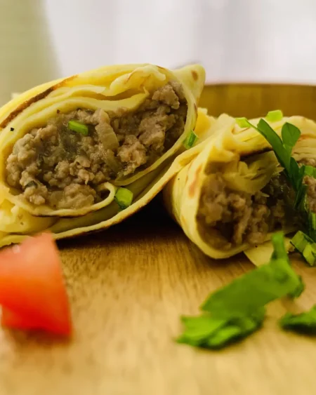 Kefir Crepes with Lamb