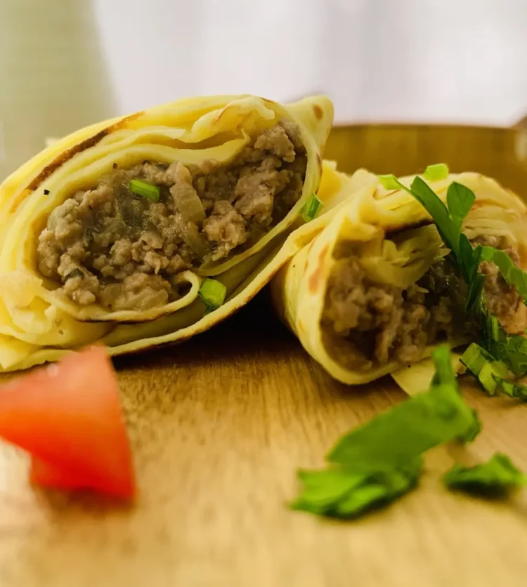 Kefir Crepes with Lamb